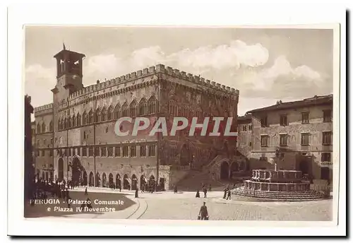 italai italie perugia Cartes postales Palazzo comunale e Piazza Il novembre