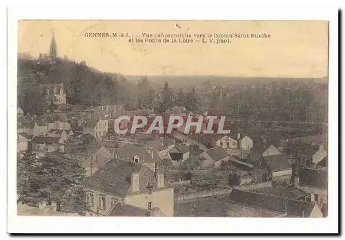 Gennes Ansichtskarte AK Vue panoramique vers le coteau Saint Eusebe et les ponts de la Loire