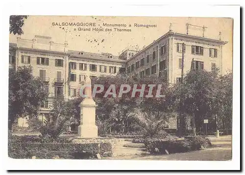 italie italia salsomaggiore Cartes postales Monumento a Romagnosi e Grand Hotel des Thermes