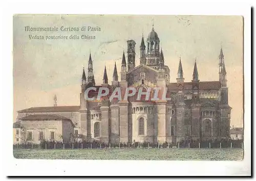 italie Italia Cartes postales Monumentale certosa di Pavia Veduta posteriore della Chiesa