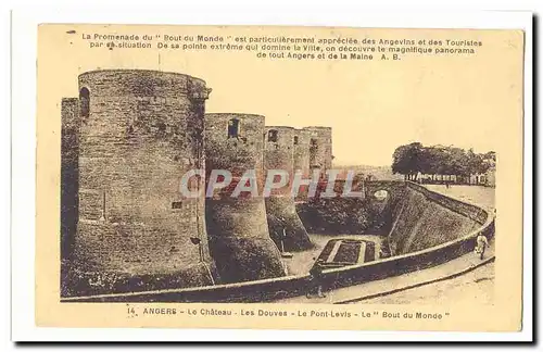 Angers Ansichtskarte AK Le chateau Les douves Le pont levis Le bout du monde