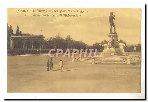 italie italia Firenze Ansichtskarte AK Il piazzale Michelangiolo con la Loggetta e il Monumento in onore di Miche