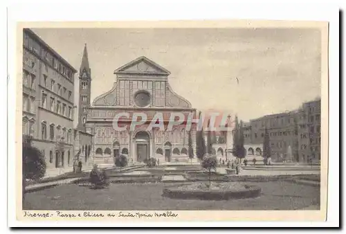 italie italia Firenze Ansichtskarte AK Piazza e chiesa di Santa Maria Novella