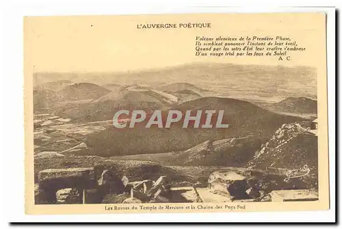 L&#39auvergne poetique Cartes postales Les ruines du temple de Mercure et la chaine des pays Sud