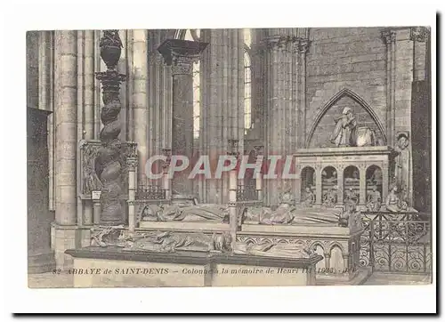 Cartes postales Abbaye de Saint Denis Colonne a la memoire de Henri III (1633)