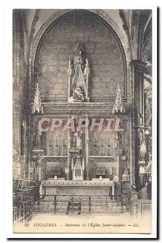 Fougeres Cartes postales Interieur de l'eglise Saint Sulpice