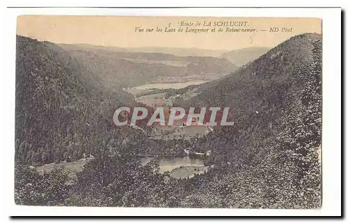 Route de la Schlucht Cartes postales Vue sur les lacs de Longemer et de Retournemer