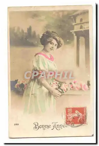 Cartes postales FAntaisie Bonne annee (femme)