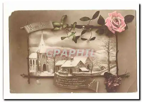 Cartes postales Fantaisie Bonne annee (fleur)