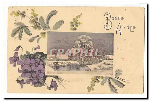 Cartes postales Fantaisie Bonne annee (moulin mill)