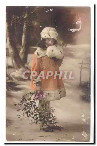 Cartes postales Fantaisie Bonne annee (jeune fille)