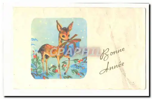 Cartes postales Fantaisie Bonne annee (biche)