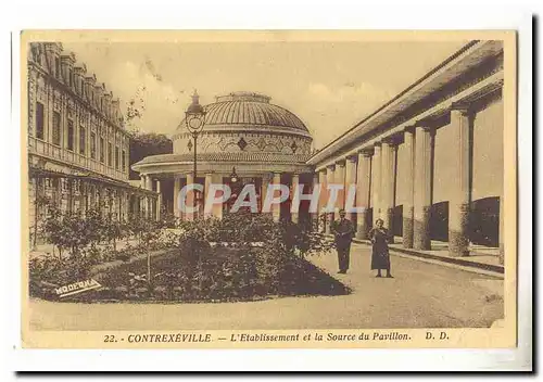 Contrexeville Cartes postales l'etablissement et la source du pavillon