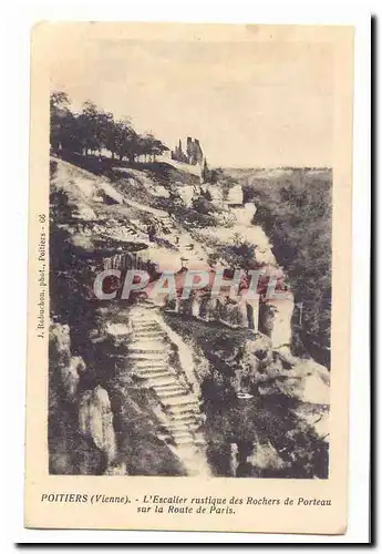 Poitiers Cartes postales l�escalier rustique des rochers de Porteau sur la Poste de Paris