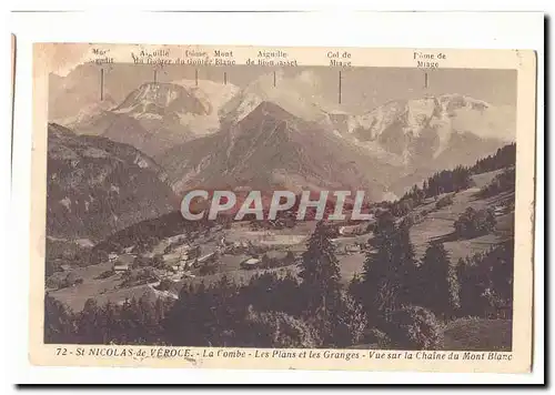 St Nicolas de Veroce Cartes postales La Combe Les plans et le sGranges Vue sur la chiane du Mont Blanc