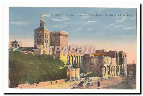 Avignon Cartes postales Vue d&#39ensemble du palais des Papes et cathedrale ND des Doms