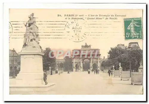 Paris (1er) L&#39arc de triomphe du CArrousel et le monument Quand Meme (de Mendes)