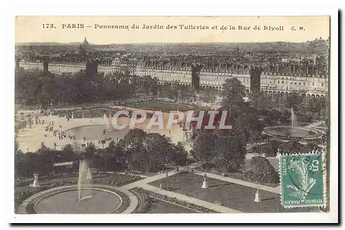 Paris (1er) Cartes postales Panorama du jardin des Tuileries et de la rue de rivoli