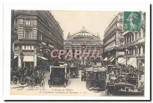 Paris (1er) Cartes postales L'avenue de l'opera et l'academie nationale de musique