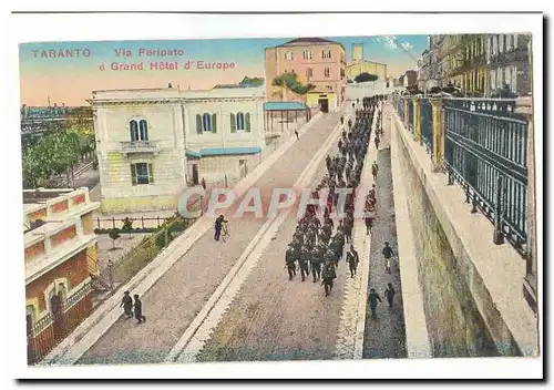 Italie Italia Taranto Cartes postales Via Peripato e Grand Hotel d&#39Europe