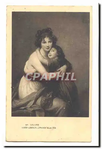 Cartes postales Louvre Vigee Lebrun l&#39artiste et sa fille