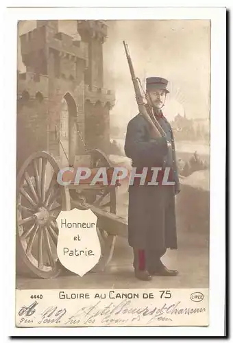 Ansichtskarte AK Militaria Gloire au canon de 75 Honneur et patrie Militaria