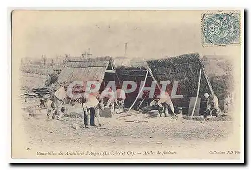 Commission des Ardoisieres d&#39Angers Atelier de fendeurs Animation Cartes postales