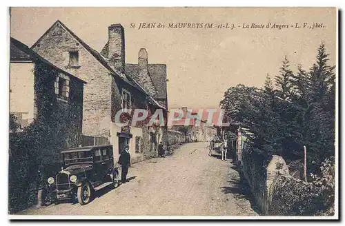 Saint Jean des Mauvrets La route d'Angers Voiture Animation Cartes postales