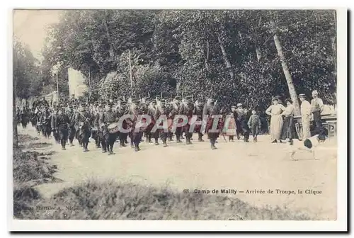 Camp de MAiLLY 1915 Arrivee de Troupe la Clique Tambours Animation Ansichtskarte AK