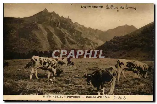 Paysage Cartes postales Vallee d&#39Enfer L&#39auvergne Le Puy de Sancy (vaches)