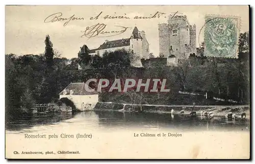 Romefort pres Ciron Ansichtskarte AK Le chateau et le donjon