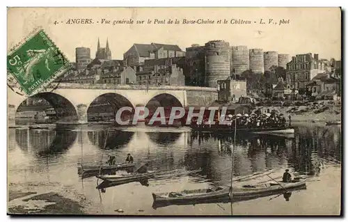 Angers Cartes postales Vue generale sur le pont de la Basse Chaine et le chateau