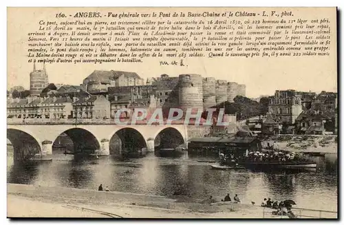 Angers Cartes postales Vue generale sur le pont de la Basse Chaine et le chateau