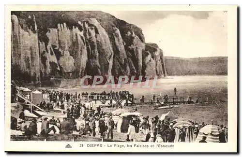 Dieppe Cartes postales La plage les falaises et l&#39estacade