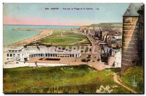 Dieppe Ansichtskarte AK Vue sur la plage et le casino