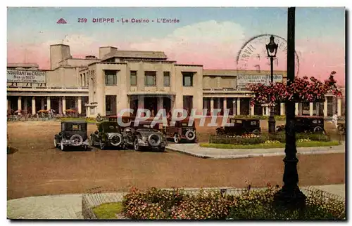 Dieppe Cartes postales Le casino l&#39entree (voitures)