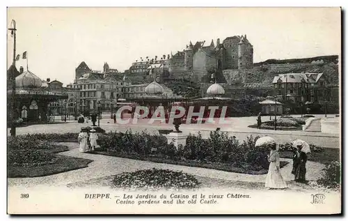 Dieppe Cartes postales Les jardins du casino et le viexu chateau