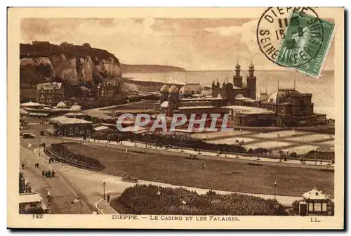 Dieppe Cartes postales Le casino et les falaises