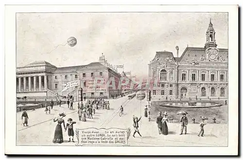 Cartes postales Paris Louvre Soldes (comemrce)