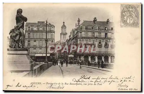 Angers Cartes postales Perspective de la rue Beaurepaire vue prise du pont