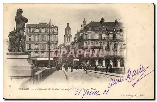 Angers Cartes postales Perspective de la rue Beaurepaire vue prise du pont