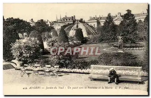 Angers Ansichtskarte AK Jardin du Mail Un point vers la fontaine et la mairie