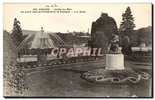 angers Cartes postales Le jardin du Mail un point vers la fontaine et le kiosque