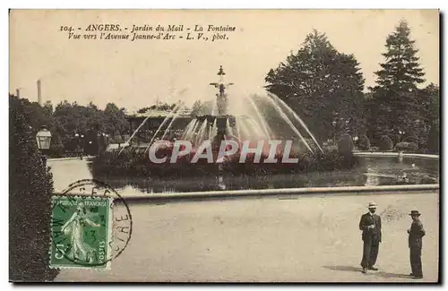 angers Cartes postales Le jardin du Mail la fontaine Vue vers l&#39avenue Jeanne d&#39arc