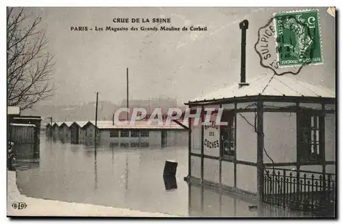 Crue de la Seine Cartes postales Paris Inondation Les Magasins des Grands Moulins de Corbeil (Bureau des Coches)
