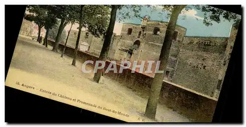 Angers Cartes postales entree du chateau et promenade du Bout du monde