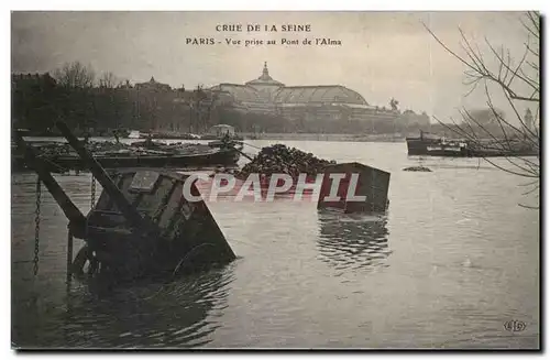 Cartes postales Crue de la Seine Paris Vue prise de l&#39Alma