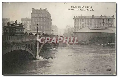 Ansichtskarte AK Crue de la Seine Paris inondations de paris Le pont de Grenelle