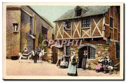 Cartes postales Anes village folklore animaux