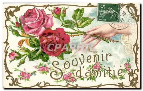 Fantaisie Cartes postales Souvenir d&#39amitie (rose)